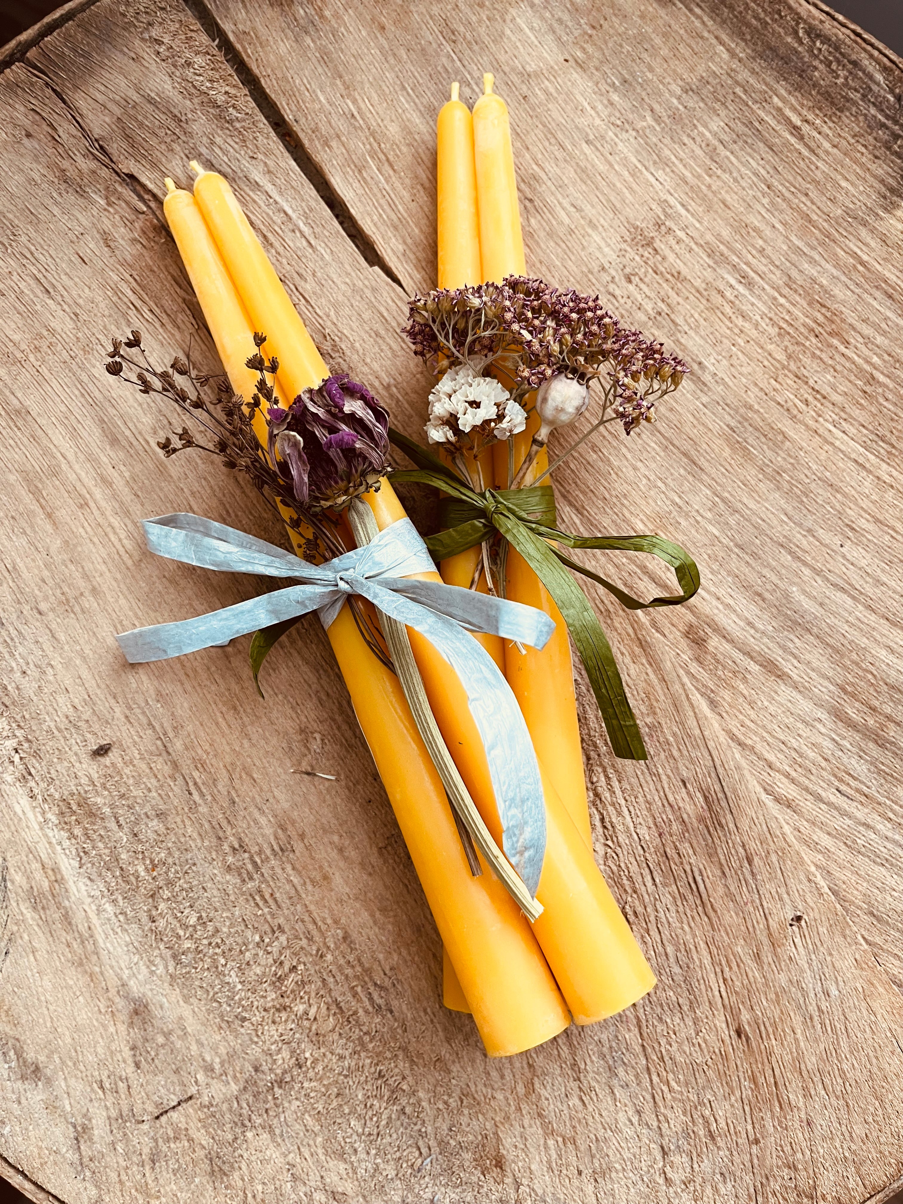 Solid Tapered Beeswax Candles (2 pack)