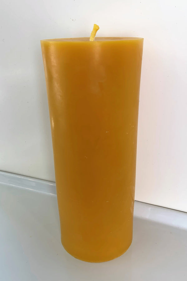 Large Smooth Pillar Beeswax Candle