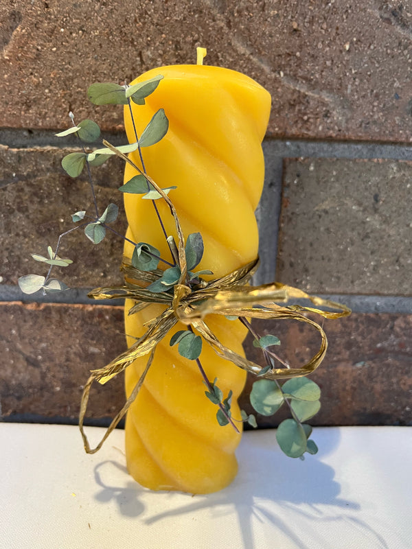 Spiral Pillar Beeswax Candle