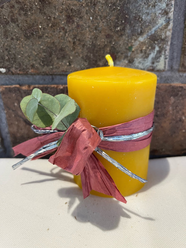 Small Smooth Pillar Beeswax Candle